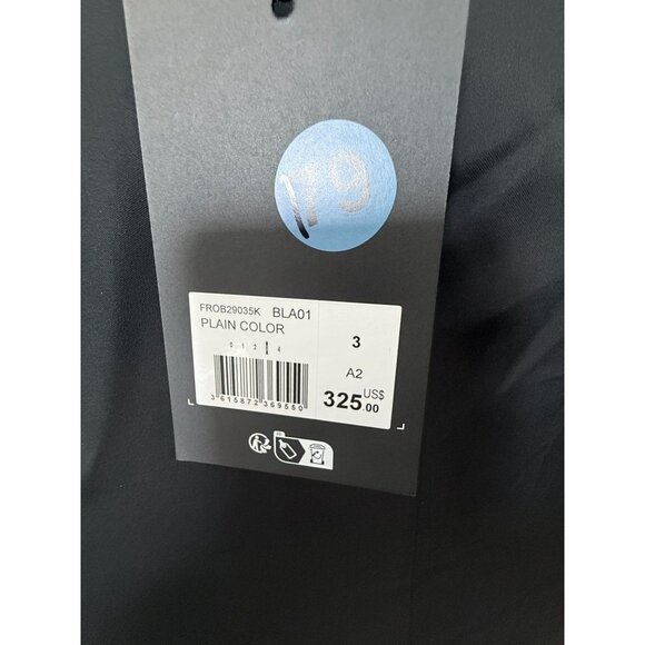 NWT The Kooples Black Long Ruffle Slip Dress‎ Asymmetrical Hem Size US 8 - Picture 4 of 13